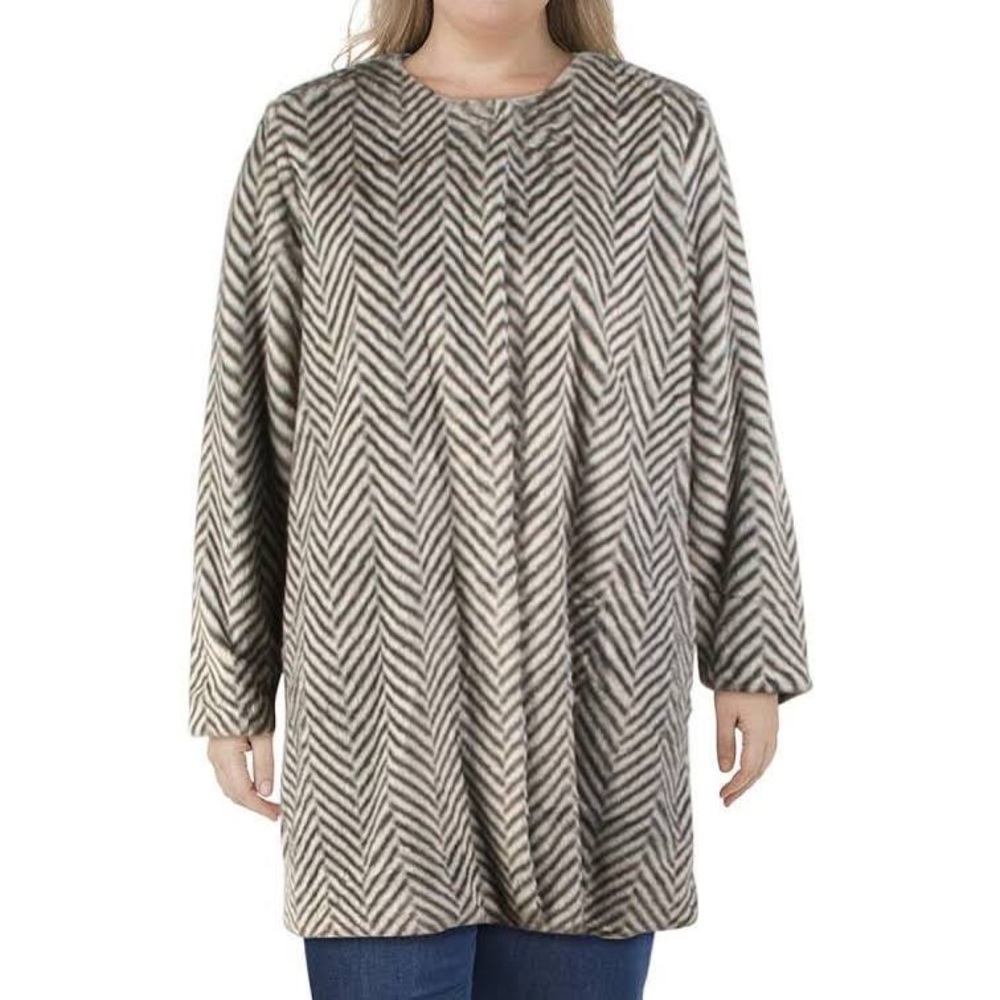 Fever striped long fur coat NTW